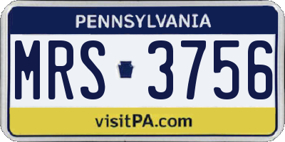 PA license plate MRS3756