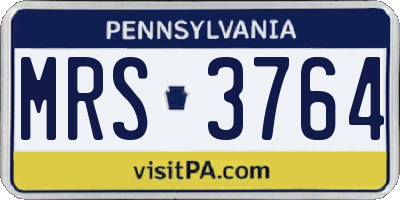PA license plate MRS3764