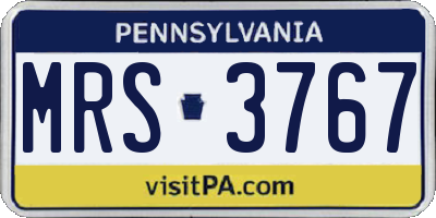 PA license plate MRS3767