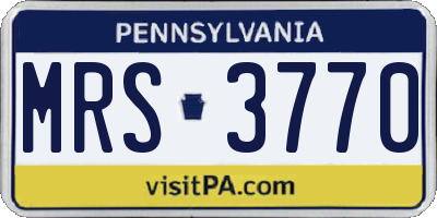 PA license plate MRS3770