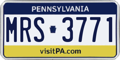 PA license plate MRS3771