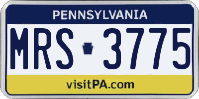 PA license plate MRS3775
