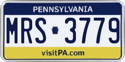 PA license plate MRS3779