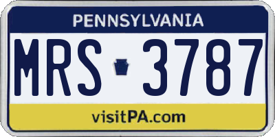 PA license plate MRS3787
