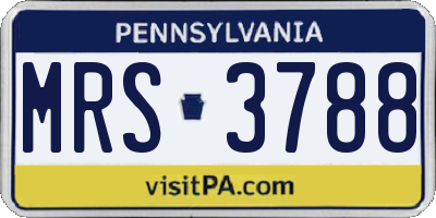 PA license plate MRS3788