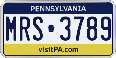 PA license plate MRS3789