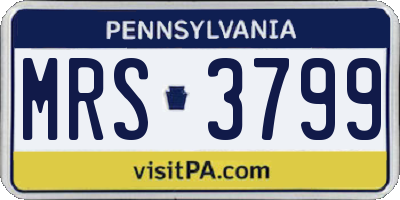 PA license plate MRS3799