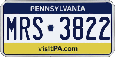 PA license plate MRS3822