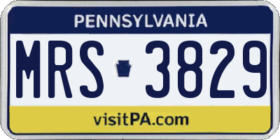 PA license plate MRS3829