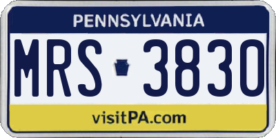 PA license plate MRS3830