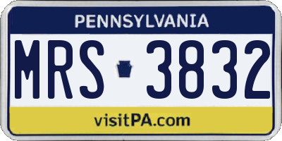 PA license plate MRS3832