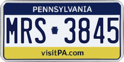 PA license plate MRS3845