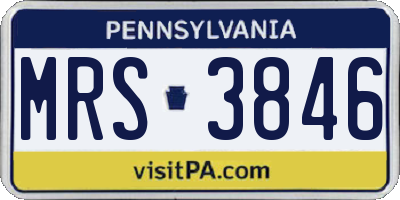 PA license plate MRS3846