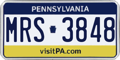 PA license plate MRS3848