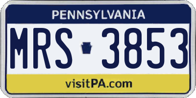 PA license plate MRS3853