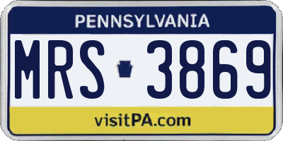 PA license plate MRS3869
