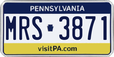 PA license plate MRS3871