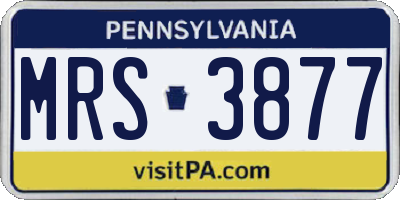 PA license plate MRS3877