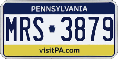 PA license plate MRS3879