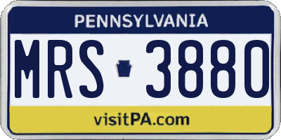 PA license plate MRS3880
