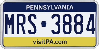 PA license plate MRS3884