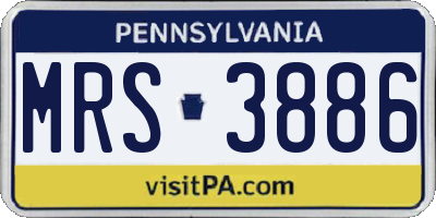 PA license plate MRS3886