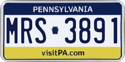 PA license plate MRS3891