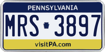 PA license plate MRS3897