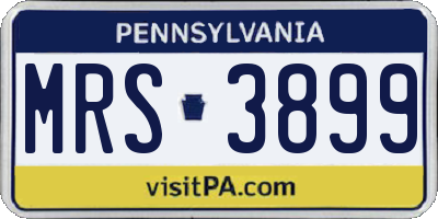 PA license plate MRS3899