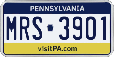 PA license plate MRS3901