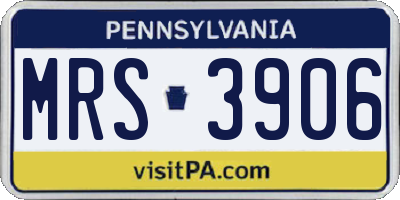 PA license plate MRS3906
