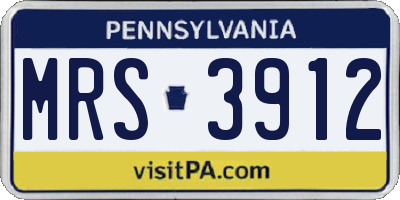 PA license plate MRS3912