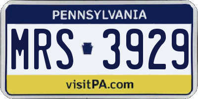 PA license plate MRS3929