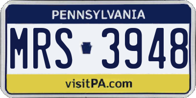 PA license plate MRS3948