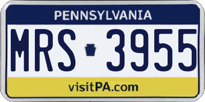 PA license plate MRS3955