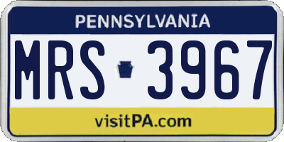 PA license plate MRS3967