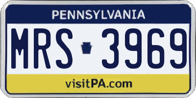 PA license plate MRS3969