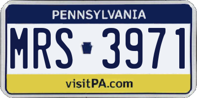 PA license plate MRS3971