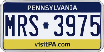 PA license plate MRS3975