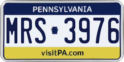 PA license plate MRS3976