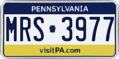 PA license plate MRS3977