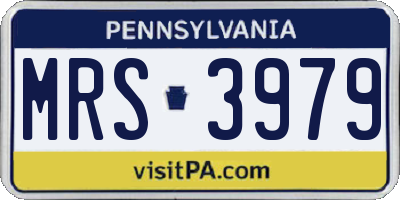 PA license plate MRS3979