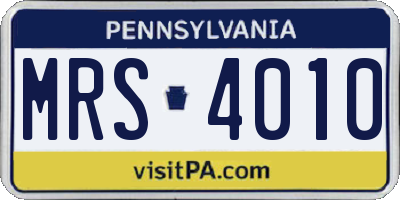 PA license plate MRS4010