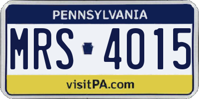 PA license plate MRS4015