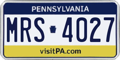 PA license plate MRS4027