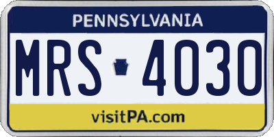 PA license plate MRS4030