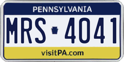 PA license plate MRS4041
