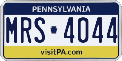 PA license plate MRS4044