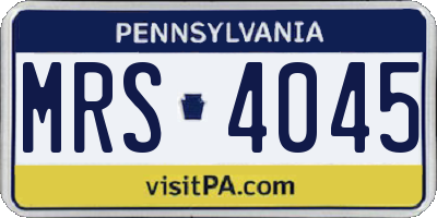 PA license plate MRS4045