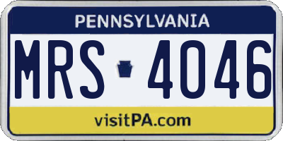 PA license plate MRS4046